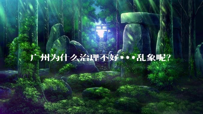 广州为什么治理不好***乱象呢？